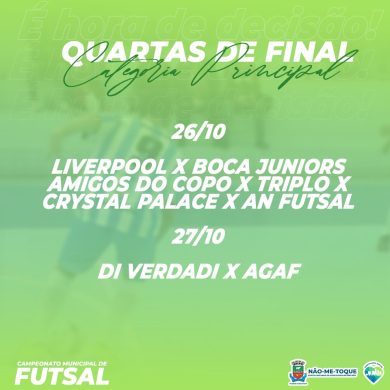 Definidos os confrontos das quartas de final do Municipal de Futsal