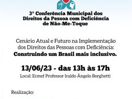 III Conferência Municipal dos Direitos da Pessoa com Deficiência é transferida para o dia 13 de junho